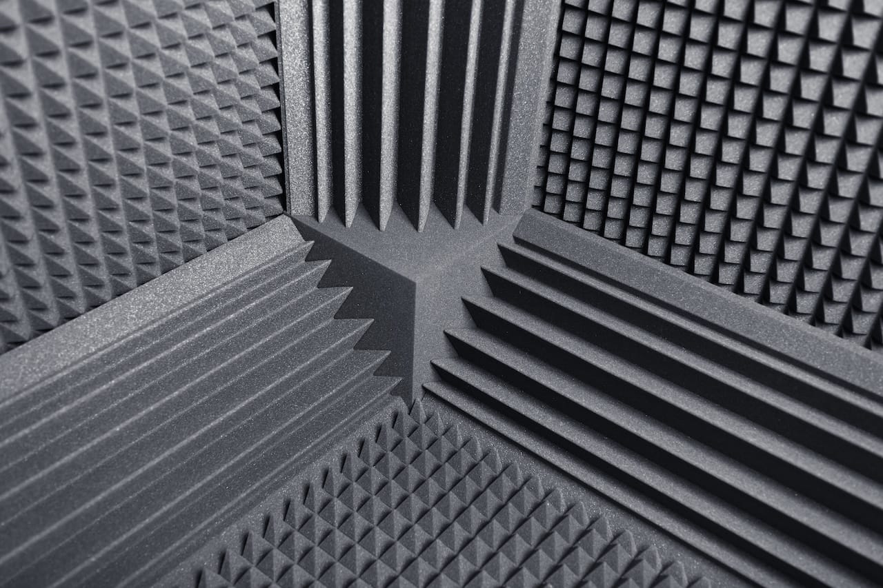 acoustic foam absorber and bass traps for sound dampering background