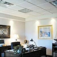 Acoustical Sound Barrier Ceiling Tile installed in an office setting for noise reduction