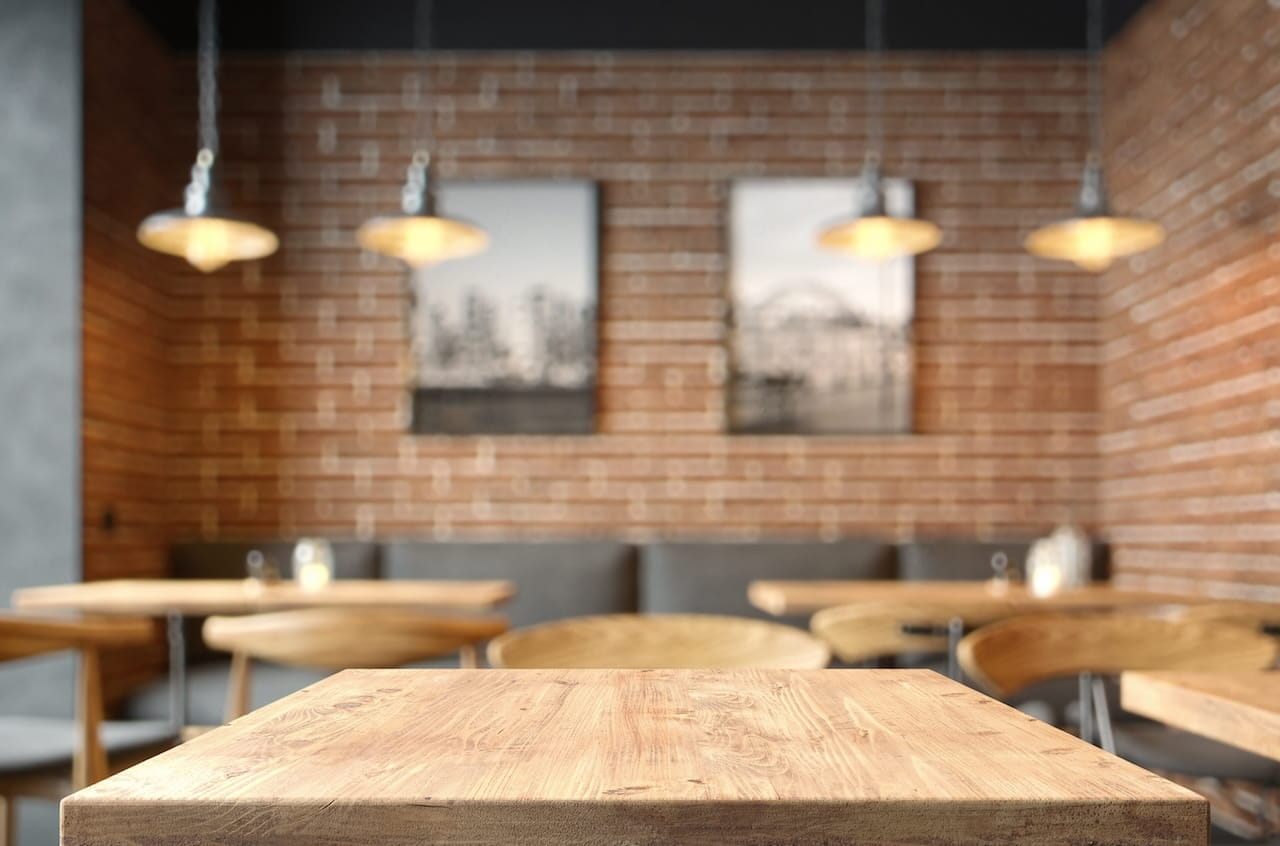 decorative acoustic panels on the wall of a cafe