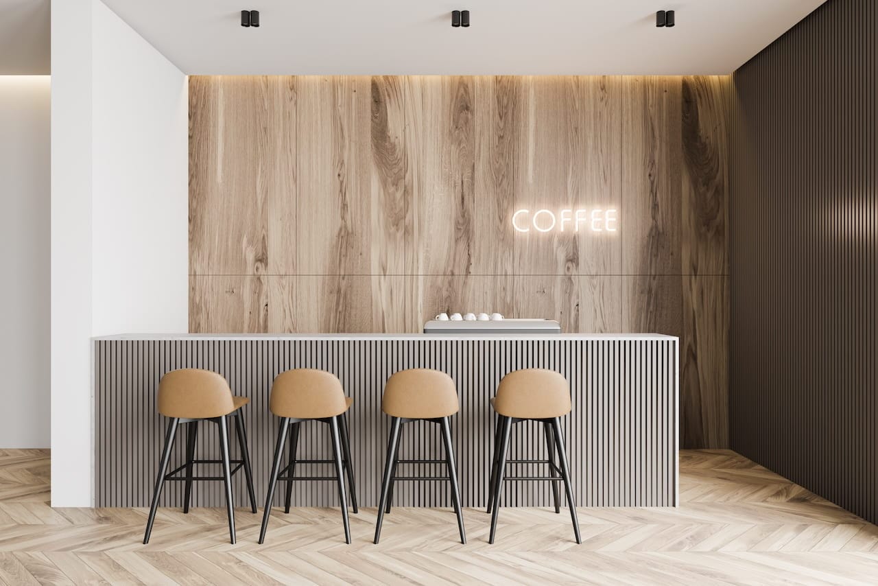 clean coffee shop aesthetic
