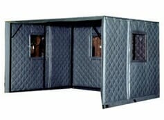 Curtain S.T.O.P. quilted acoustic blanket enclosure by Acoustical Surfaces