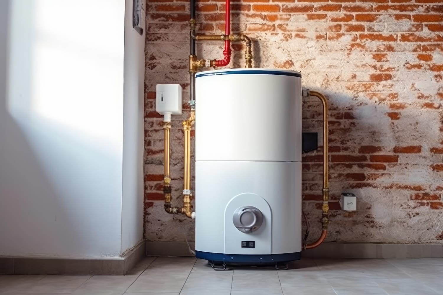 corner of the house where the water heater is located